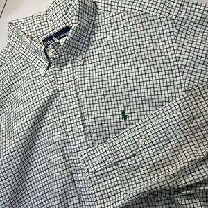Ralph Lauren Classic Fit Plaid Button Down Shirt Mens XL Green Black Preppy